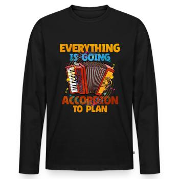 Accordéon Polka musique cadeau - T-shirt manches longues Premium bio Homme - noir - Devant - Nico (187cm)