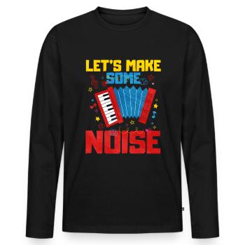 Accordéon Polka musique cadeau - T-shirt manches longues Premium bio Homme - noir - Devant - Nico (187cm)