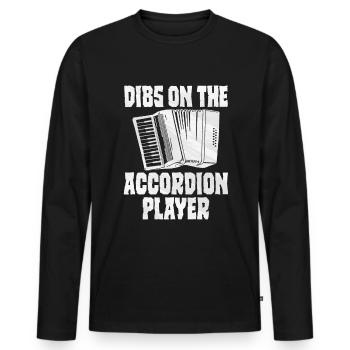 Accordéon Polka musique cadeau - T-shirt manches longues Premium bio Homme - noir - Devant - Nico (187cm)
