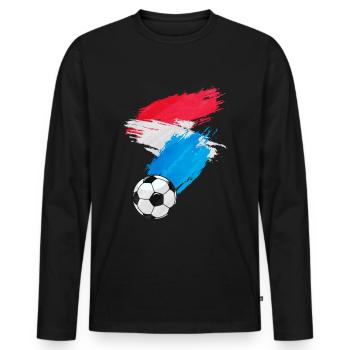 Luxembourg Football Flag - Men's Premium Organic Long Sleeve Shirt - black - Front - Nico (187cm)