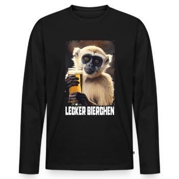 Délicieuse bière Gibbon - T-shirt manches longues Premium bio Homme - noir - Devant - Nico (187cm)