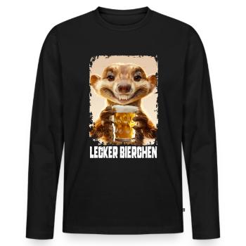 Lecker Bierchen Mungo - Männer Premium Bio Langarmshirt - Schwarz - Vorne - Nico (187cm)