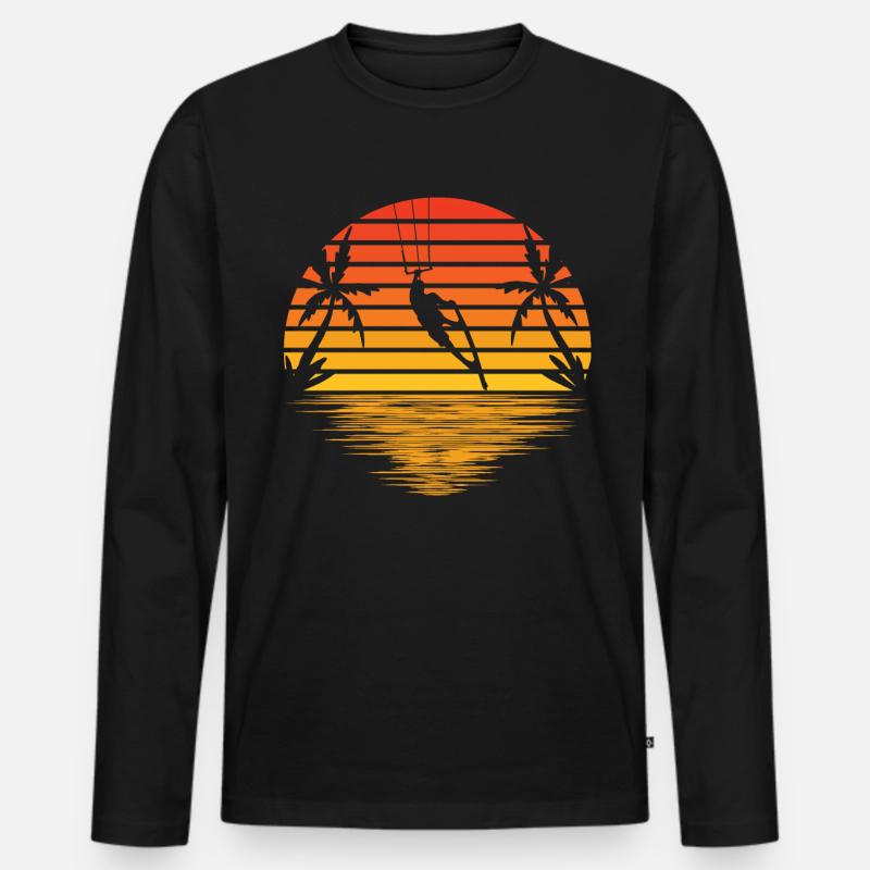 Kitesurfing - Männer Premium Bio Langarmshirt - Schwarz