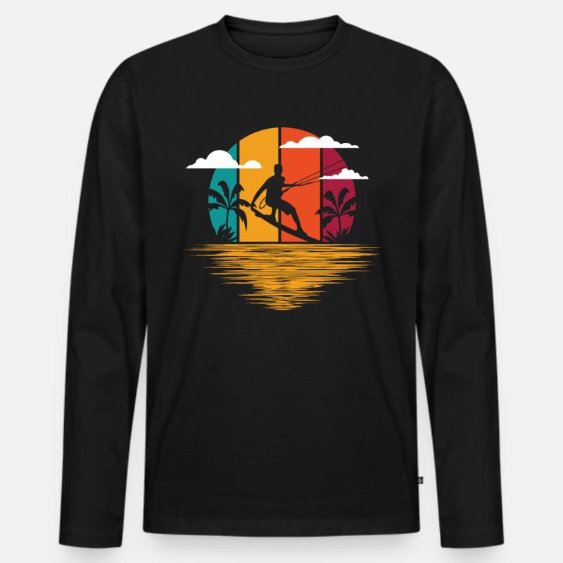 Kitesurfing - Männer Premium Bio Langarmshirt - Schwarz
