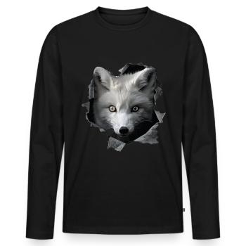 Arctic Wolf - Men's Premium Organic Long Sleeve Shirt - black - Front - Nico (187cm)