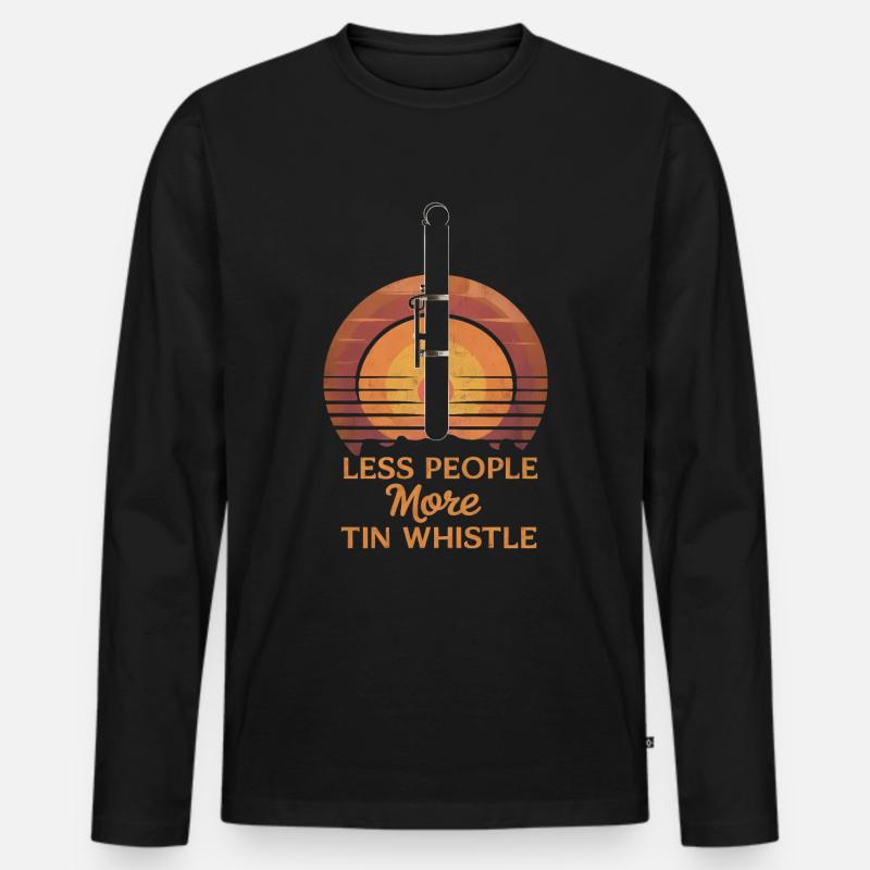 Tin Whistle - Männer Premium Bio Langarmshirt - Schwarz