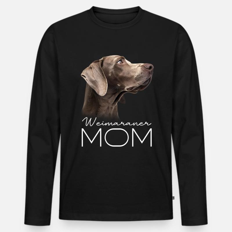 Weimaraner Mama - Männer Premium Bio Langarmshirt - Schwarz