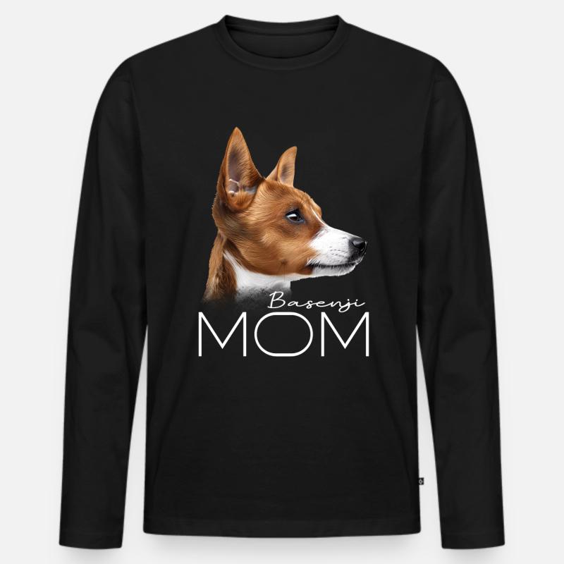 Basenji Mama - Männer Premium Bio Langarmshirt - Schwarz