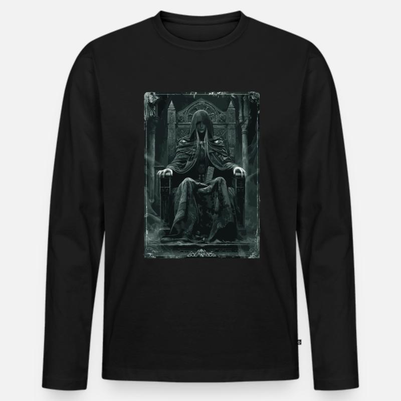 Die Hohepriesterin Tarot - Männer Premium Bio Langarmshirt - Schwarz