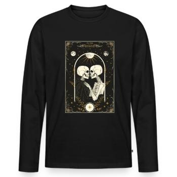 Die Liebenden Tarot - Männer Premium Bio Langarmshirt - Schwarz - Vorne - Nico (187cm)