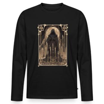 Der Zauberer Tarot - Männer Premium Bio Langarmshirt - Schwarz - Vorne - Nico (187cm)