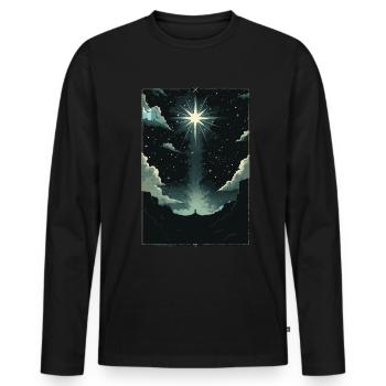 Der Stern Tarot - Männer Premium Bio Langarmshirt - Schwarz - Vorne - Nico (187cm)