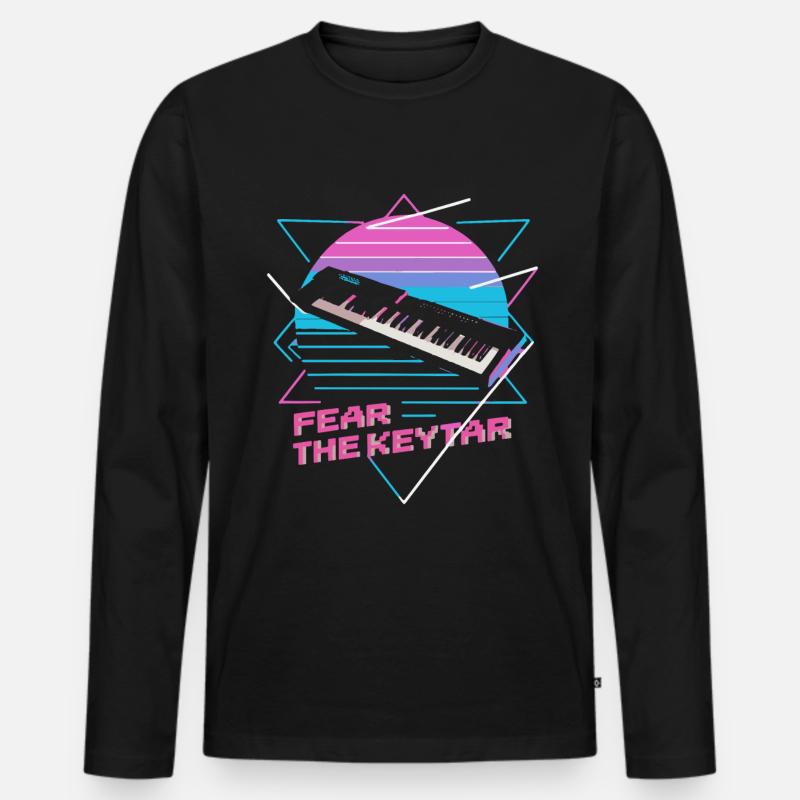 Keytar Keyboard Geschenk - Männer Premium Bio Langarmshirt - Schwarz