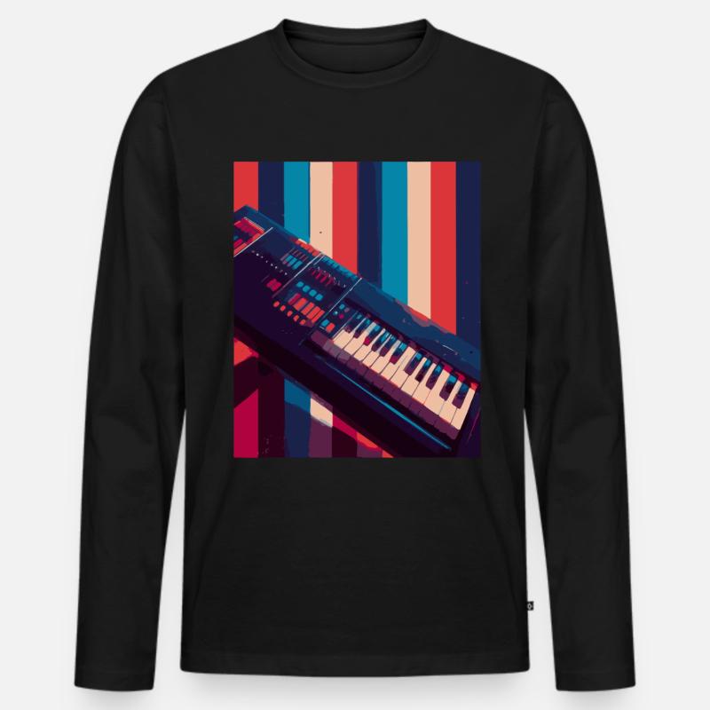 Keytar Keyboard Geschenk - Männer Premium Bio Langarmshirt - Schwarz