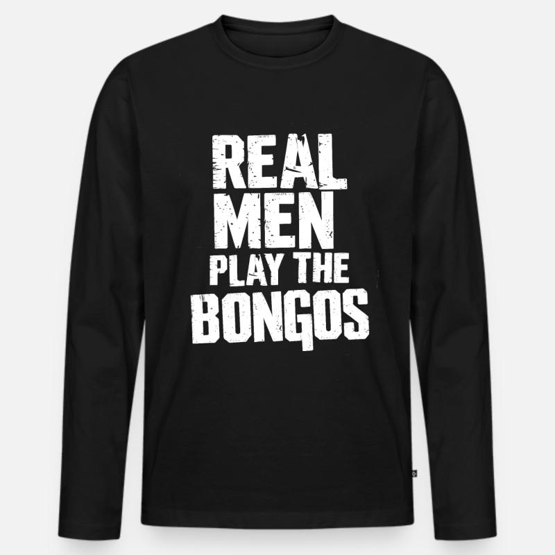 Bongo Musik Geschenk - Männer Premium Bio Langarmshirt - Schwarz