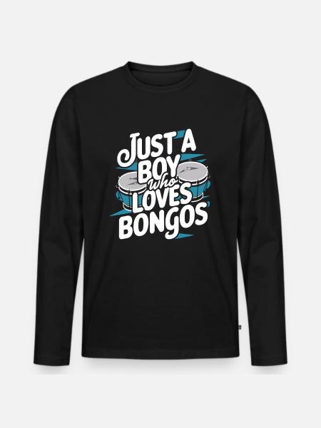 Bongo Music Gift - Men's Premium Organic Long Sleeve Shirt - black