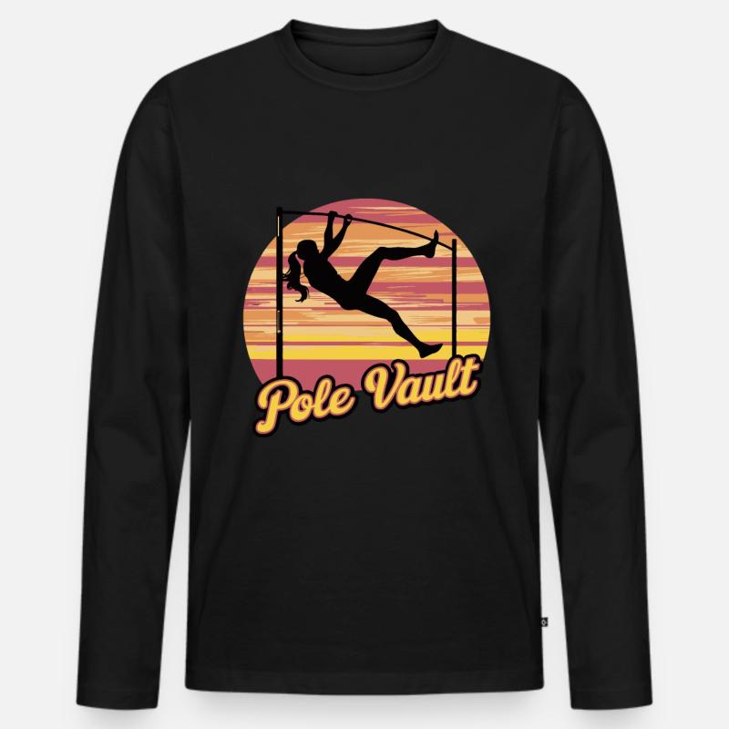 Stabhochspringer-Geschenk - Männer Premium Bio Langarmshirt - Schwarz