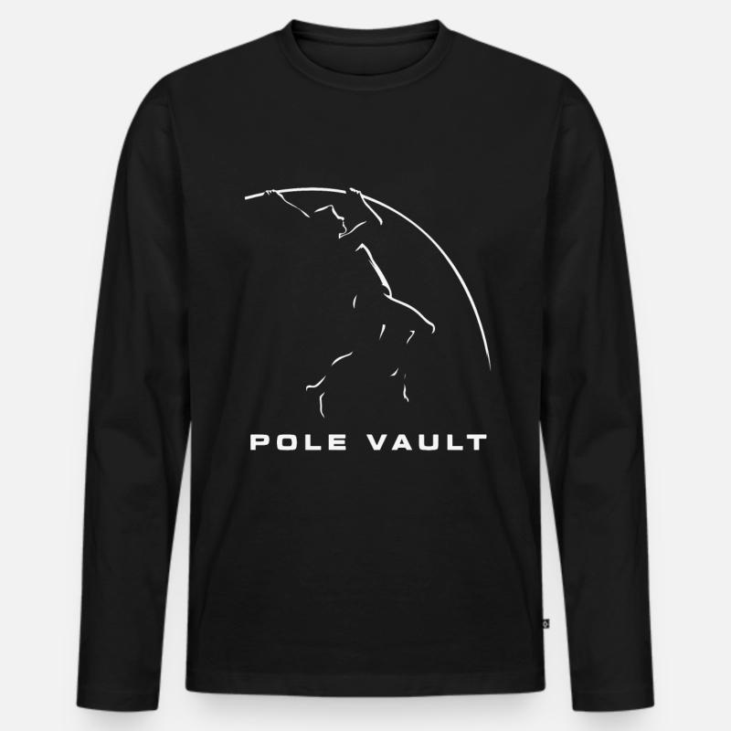 Stabhochspringer-Geschenk - Männer Premium Bio Langarmshirt - Schwarz