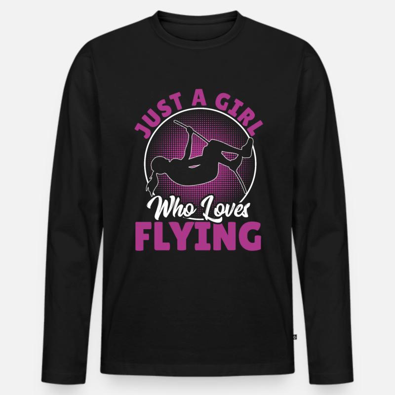 Stabhochspringer-Geschenk - Männer Premium Bio Langarmshirt - Schwarz