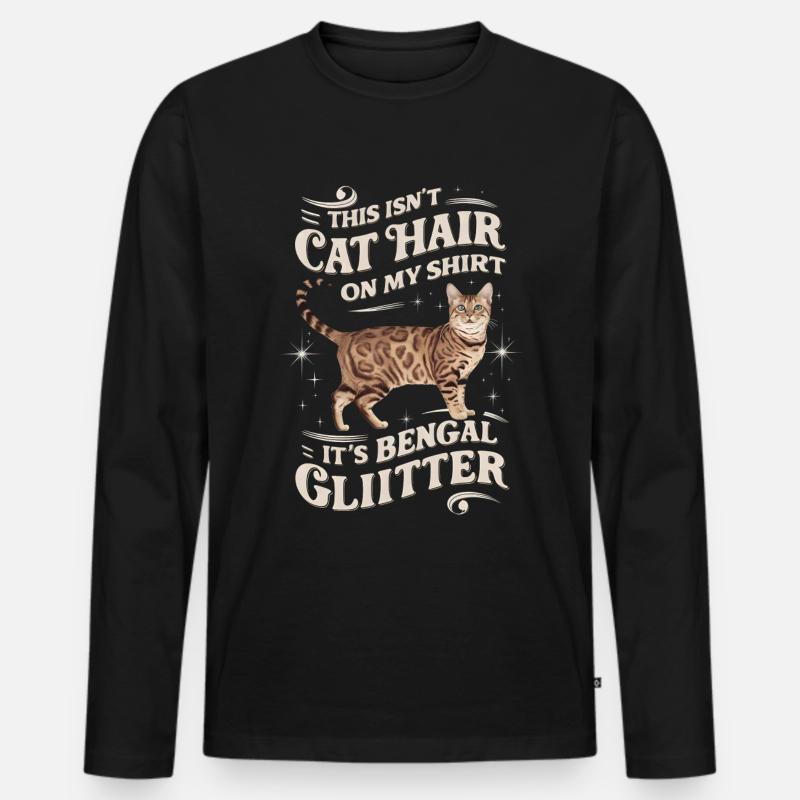 Katze Bengal Geschenk - Männer Premium Bio Langarmshirt - Schwarz