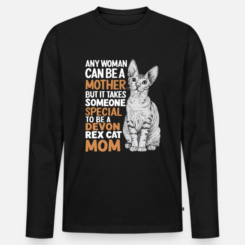Katze Devon Rex Geschenk - Männer Premium Bio Langarmshirt - Schwarz