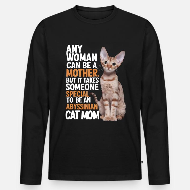 Katze Abessinier Geschenk - Männer Premium Bio Langarmshirt - Schwarz