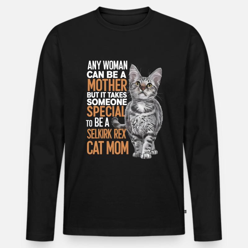 Katze Selkirk Rex Geschenk - Männer Premium Bio Langarmshirt - Schwarz