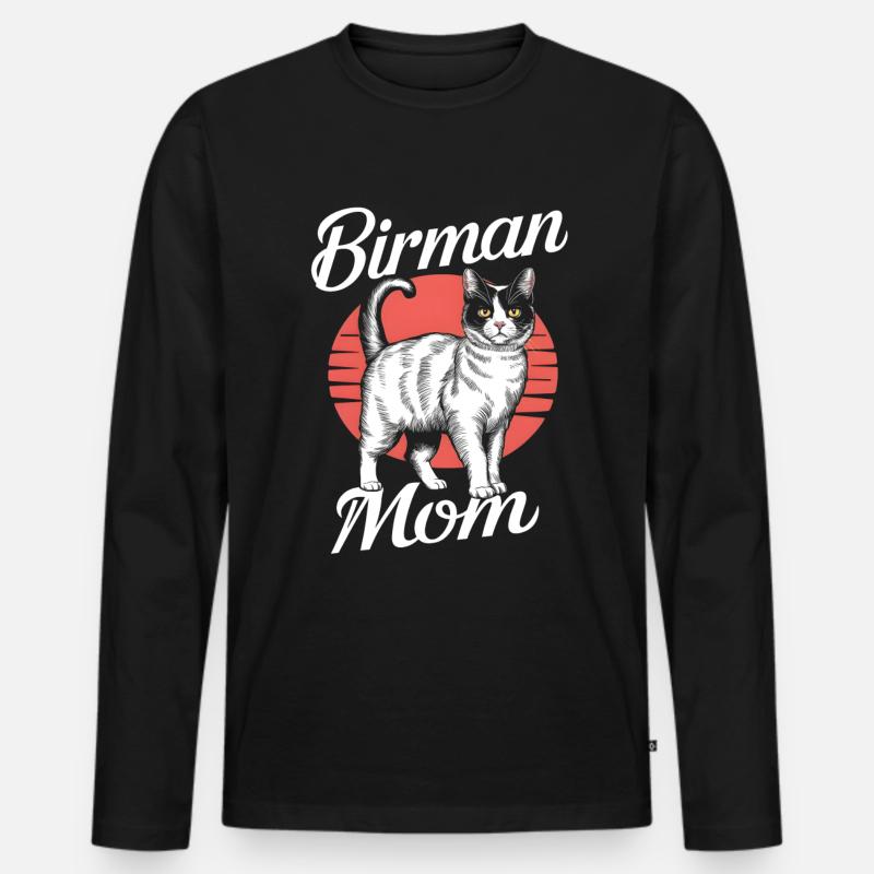 Katze Birma Geschenk - Männer Premium Bio Langarmshirt - Schwarz