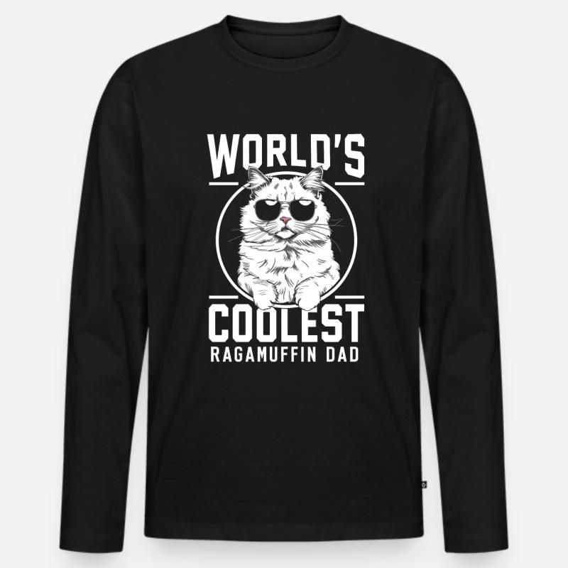 Katze Ragamuffin Geschenk - Männer Premium Bio Langarmshirt - Schwarz