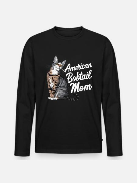 Katze American Bobtail Geschenk - Männer Premium Bio Langarmshirt - Schwarz