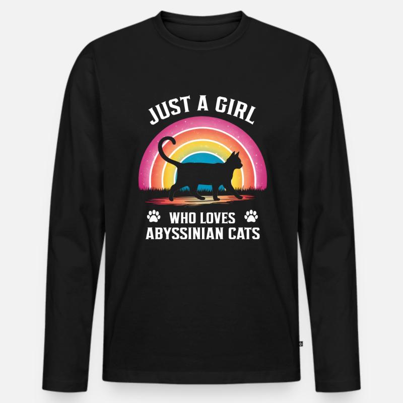 Katze Abessinier Geschenk - Männer Premium Bio Langarmshirt - Schwarz