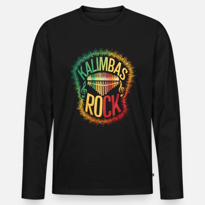 Idiophon Kalimba Geschenk - Männer Premium Bio Langarmshirt - Schwarz