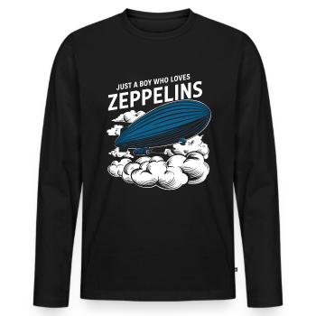 Luftschiff Zeppelin Geschenk - Männer Premium Bio Langarmshirt - Schwarz - Vorne - Nico (187cm)