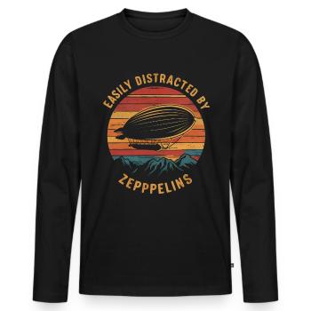 Luftschiff Zeppelin Geschenk - Männer Premium Bio Langarmshirt - Schwarz - Vorne - Nico (187cm)