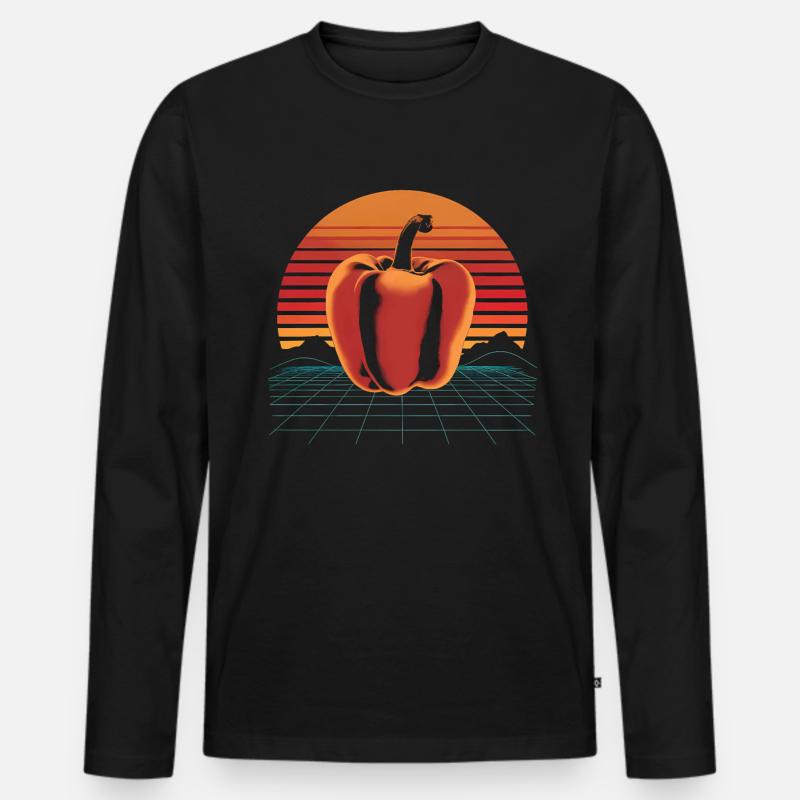 Paprika Geschenk - Männer Premium Bio Langarmshirt - Schwarz