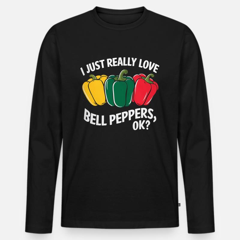 Paprika Geschenk - Männer Premium Bio Langarmshirt - Schwarz