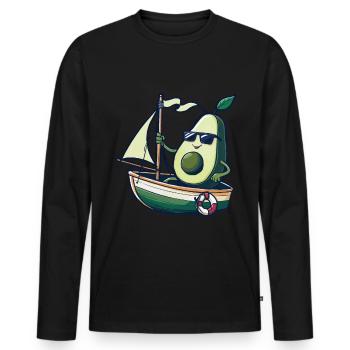Obst Avocado Bootfahren Geschenk - Männer Premium Bio Langarmshirt - Schwarz - Vorne - Nico (187cm)