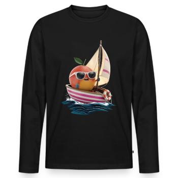 Obst Grapefruit Bootfahren Geschenk - Männer Premium Bio Langarmshirt - Schwarz - Vorne - Nico (187cm)