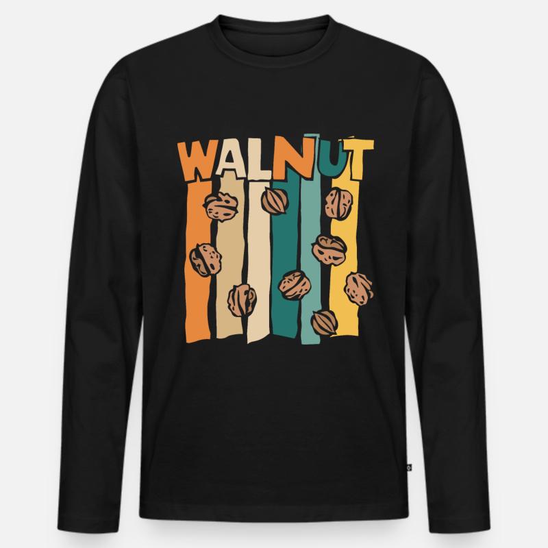 Nussbaum - Männer Premium Bio Langarmshirt - Schwarz