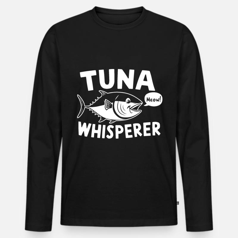 Thunfisch - Männer Premium Bio Langarmshirt - Schwarz