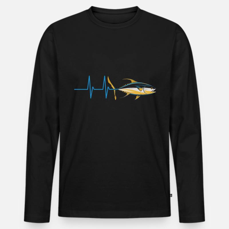 Thunfisch - Männer Premium Bio Langarmshirt - Schwarz