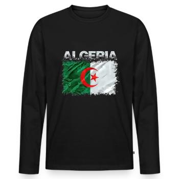 Algeria - Men's Premium Organic Long Sleeve Shirt - black - Front - Nico (187cm)