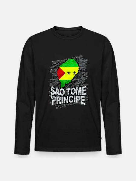 Sao Tome Príncipe - Men's Premium Organic Long Sleeve Shirt - black