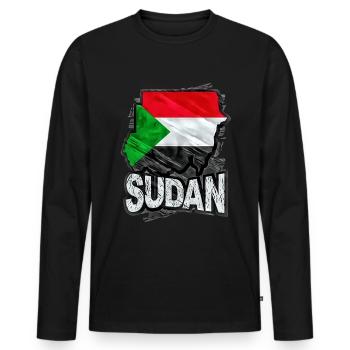 Sudan - Men's Premium Organic Long Sleeve Shirt - black - Front - Nico (187cm)