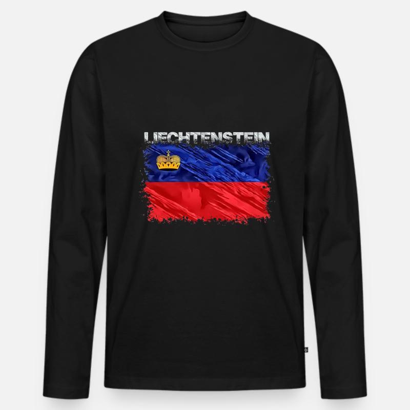 Liechtenstein - Männer Premium Bio Langarmshirt - Schwarz