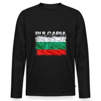 Bulgarie - T-shirt manches longues Premium bio Homme - noir - Devant - Nico (187cm)