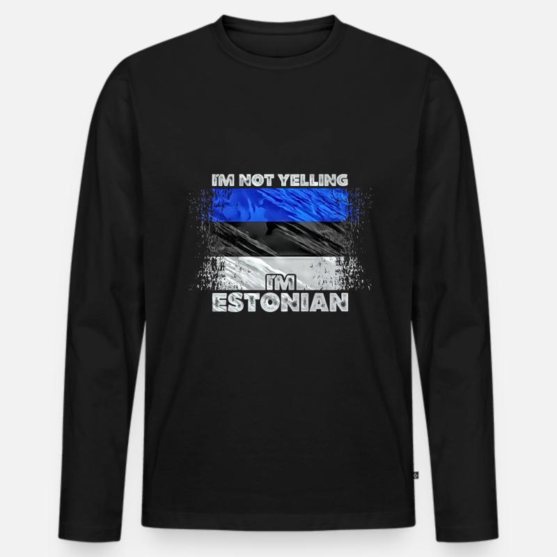 Estland - Männer Premium Bio Langarmshirt - Schwarz