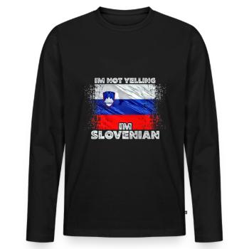Slovenia - Men's Premium Organic Long Sleeve Shirt - black - Front - Nico (187cm)
