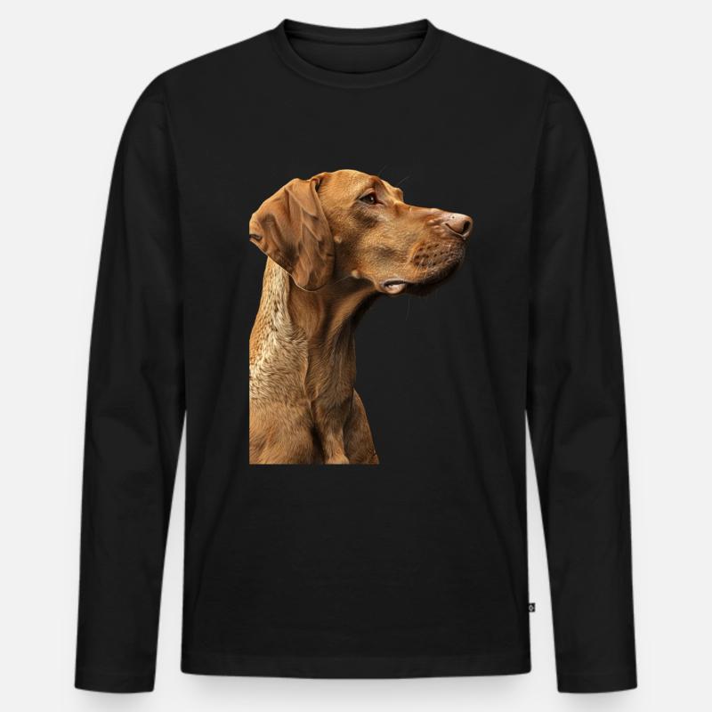 Vizsla - Männer Premium Bio Langarmshirt - Schwarz