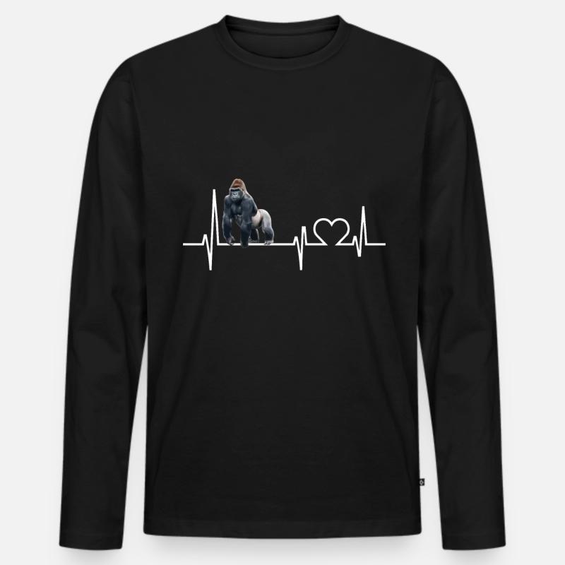Gorilla - Männer Premium Bio Langarmshirt - Schwarz